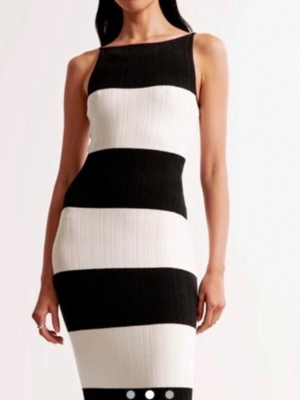Abercrombie & Fitch Black and White Striped Maxi Dress